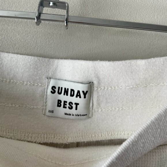 SUNDAY Best Baby Waffle Jogger Waffle Knit Pants High Rise White XXS - Picture 9 of 9